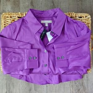 BANANA REPUBLIC, Deep Purple Fitted Button Down
